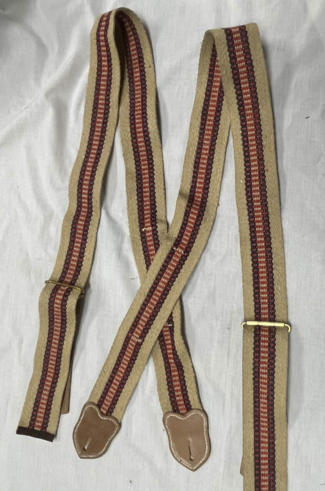 Raspberry Plum and Wheat Non Elastic Suspenders