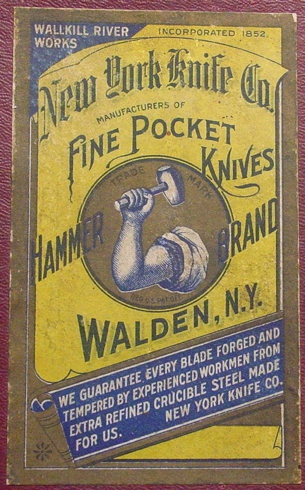 Postwar label of the New York Knife Company brand