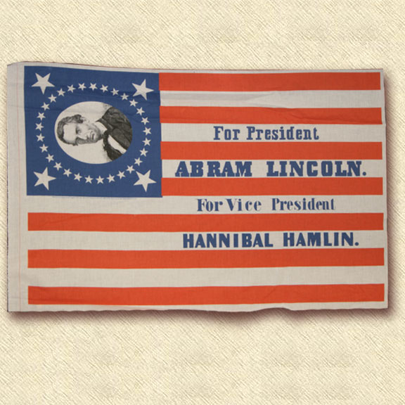 Lincoln-Hamlin 1860 Campaign Flag
