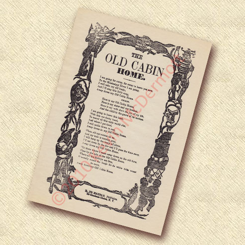The Old Cabin Home Ballad Sheet