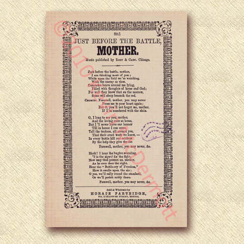 Just Before the Battle, Mother Songsheet