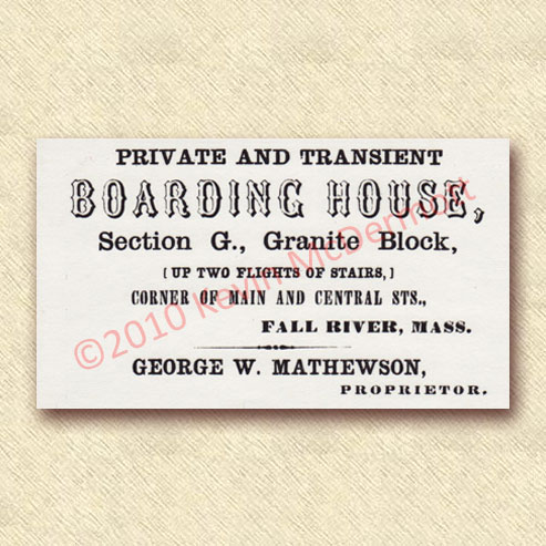 Private and Transient Boarding House Card